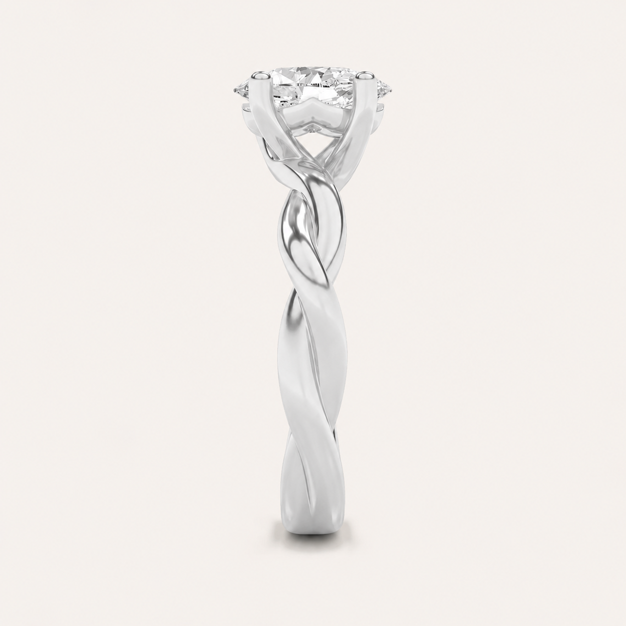 2CT Oval Cut Lab Grown Diamond Solitaire Engagement Ring