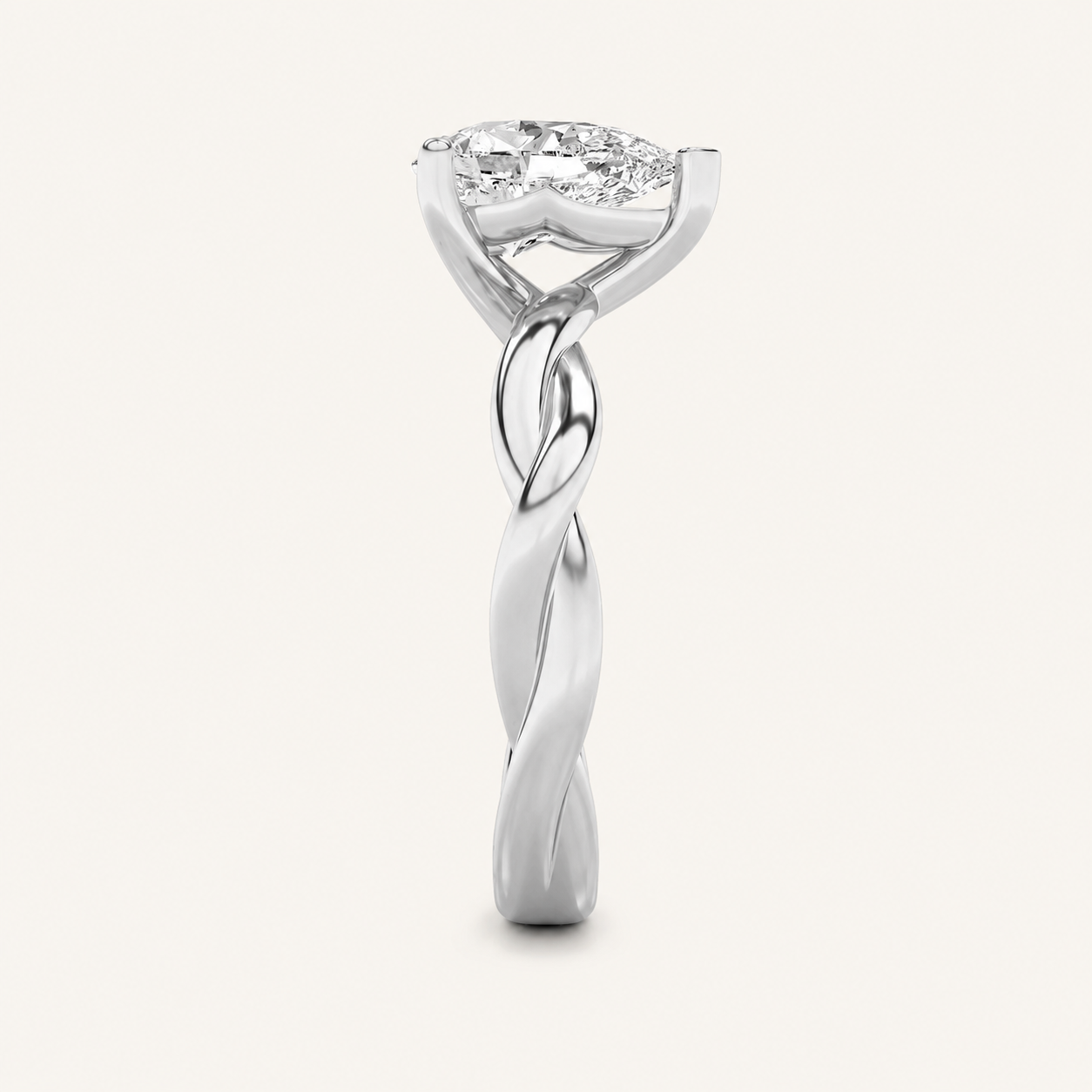 1.5CT Pear Cut Lab Grown Diamond Solitaire Engagement Ring