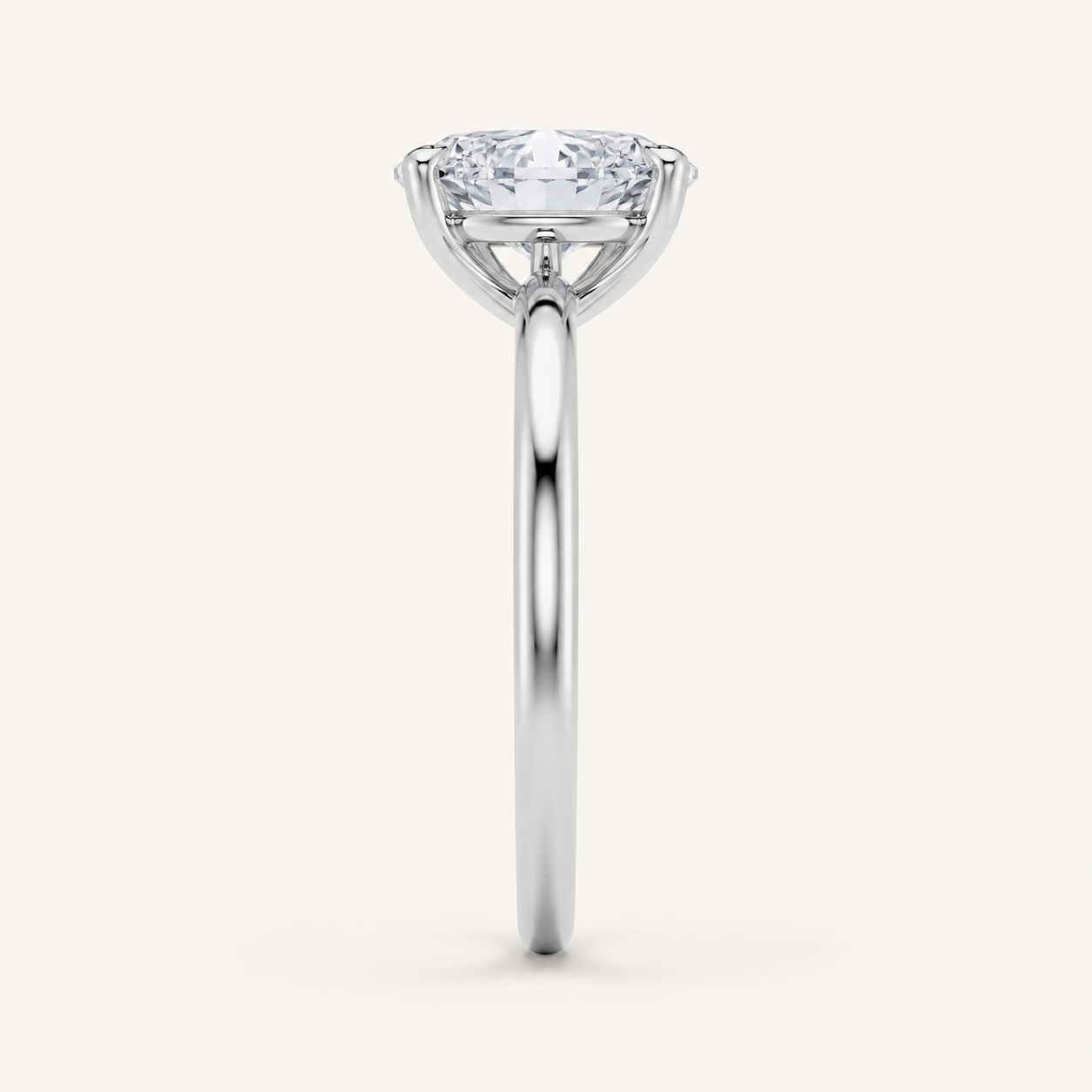 3CT Oval Cut Lab Grown Diamond Solitaire Ring