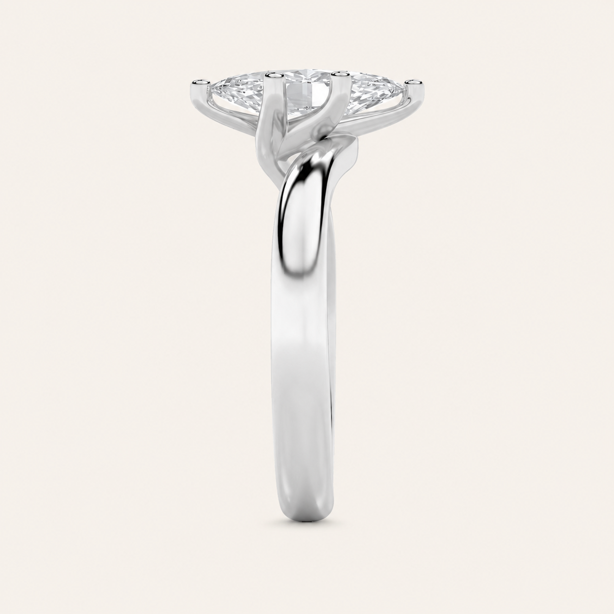 1CT Marquise Cut Lab Grown Diamond Engagement Ring