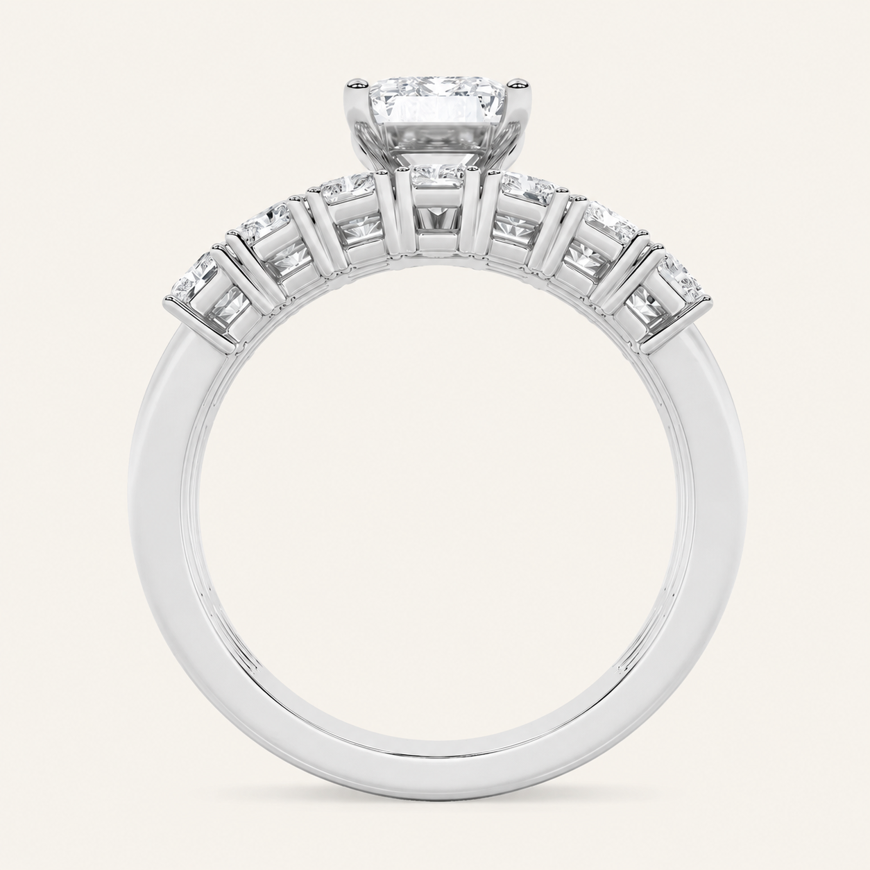 3.5CT Radiant Cut Lab Grown Diamond Bridal Set