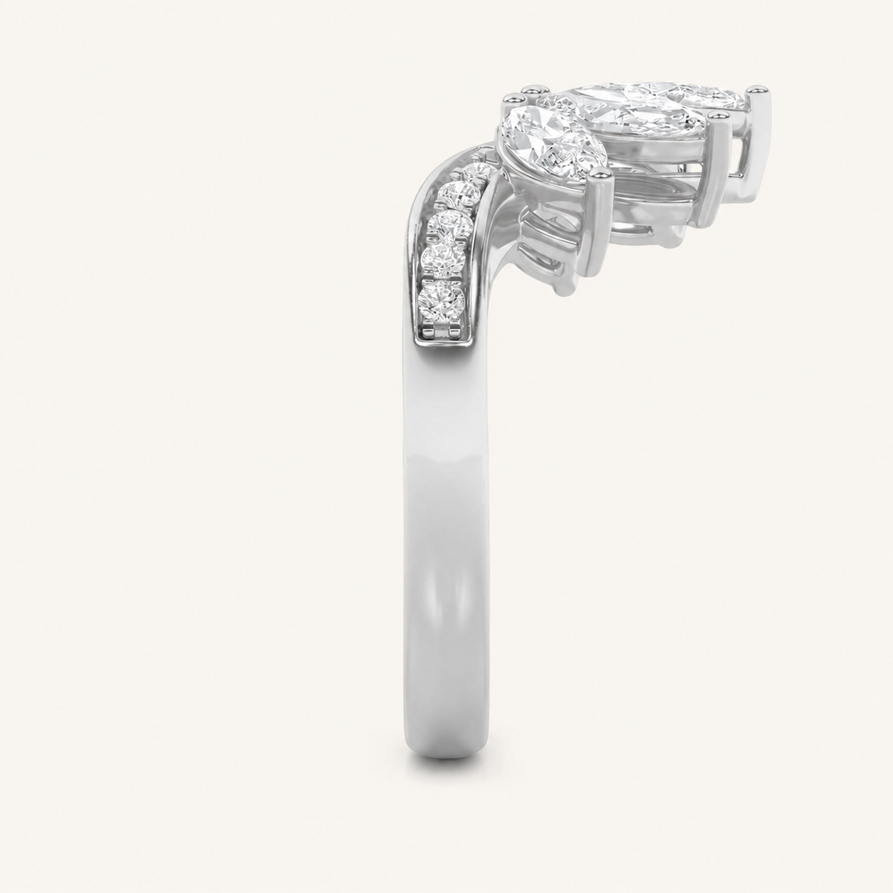 1.5CT Marquise Cut Lab Grown Diamond Fancy Contour Ring