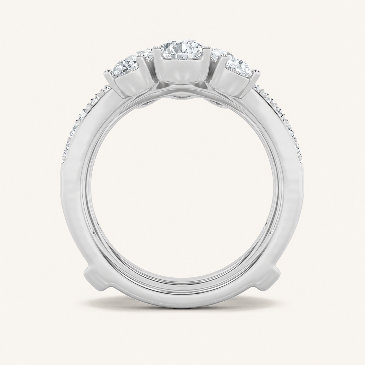 2.25CT Pear Cut Lab Grown Diamond Insert Jacket Ring
