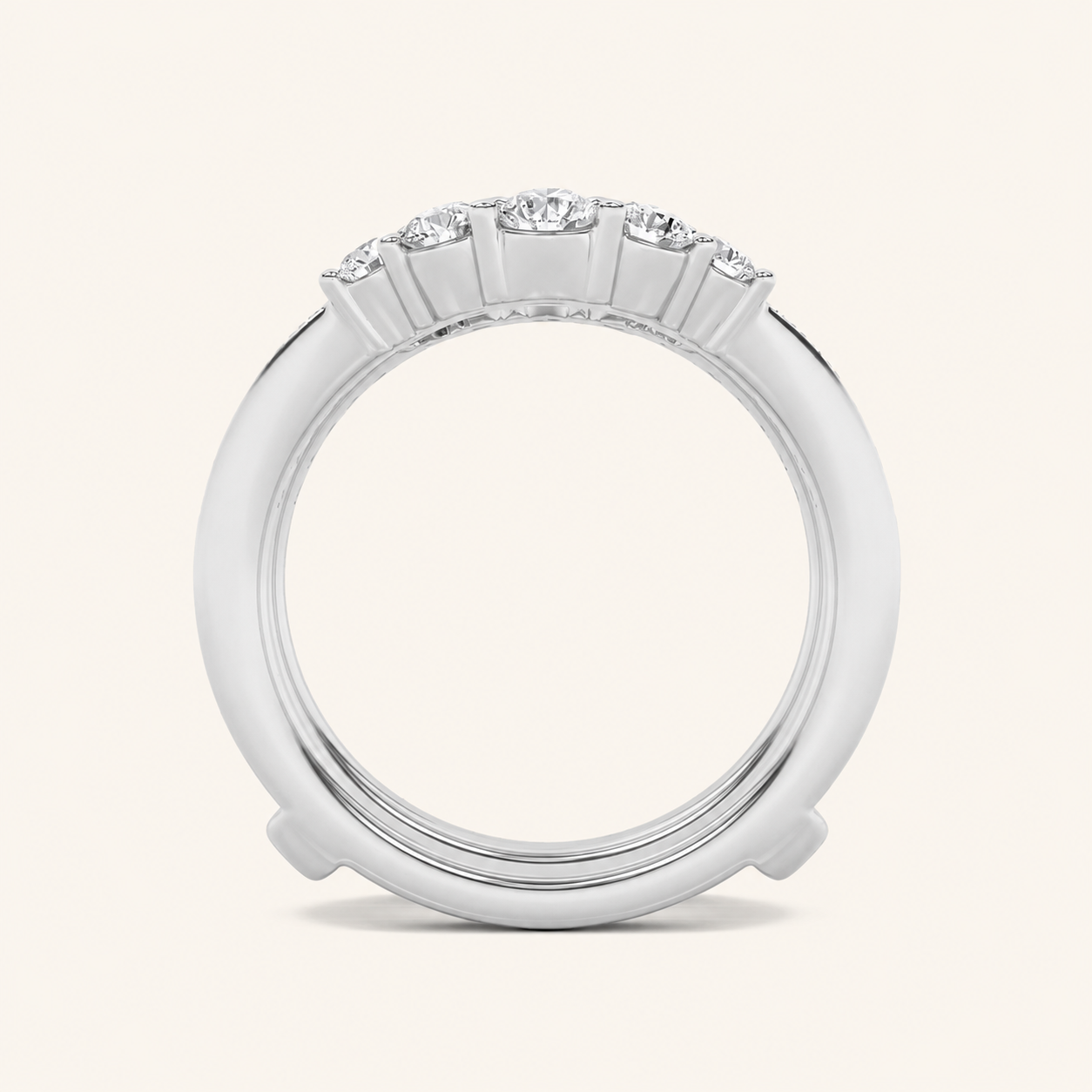 1CT Round Cut Lab Grown Diamond Insert Jacket Ring