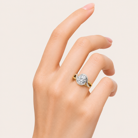 2CT Round Cut Lab Grown Diamond Solitaire Engagement Ring