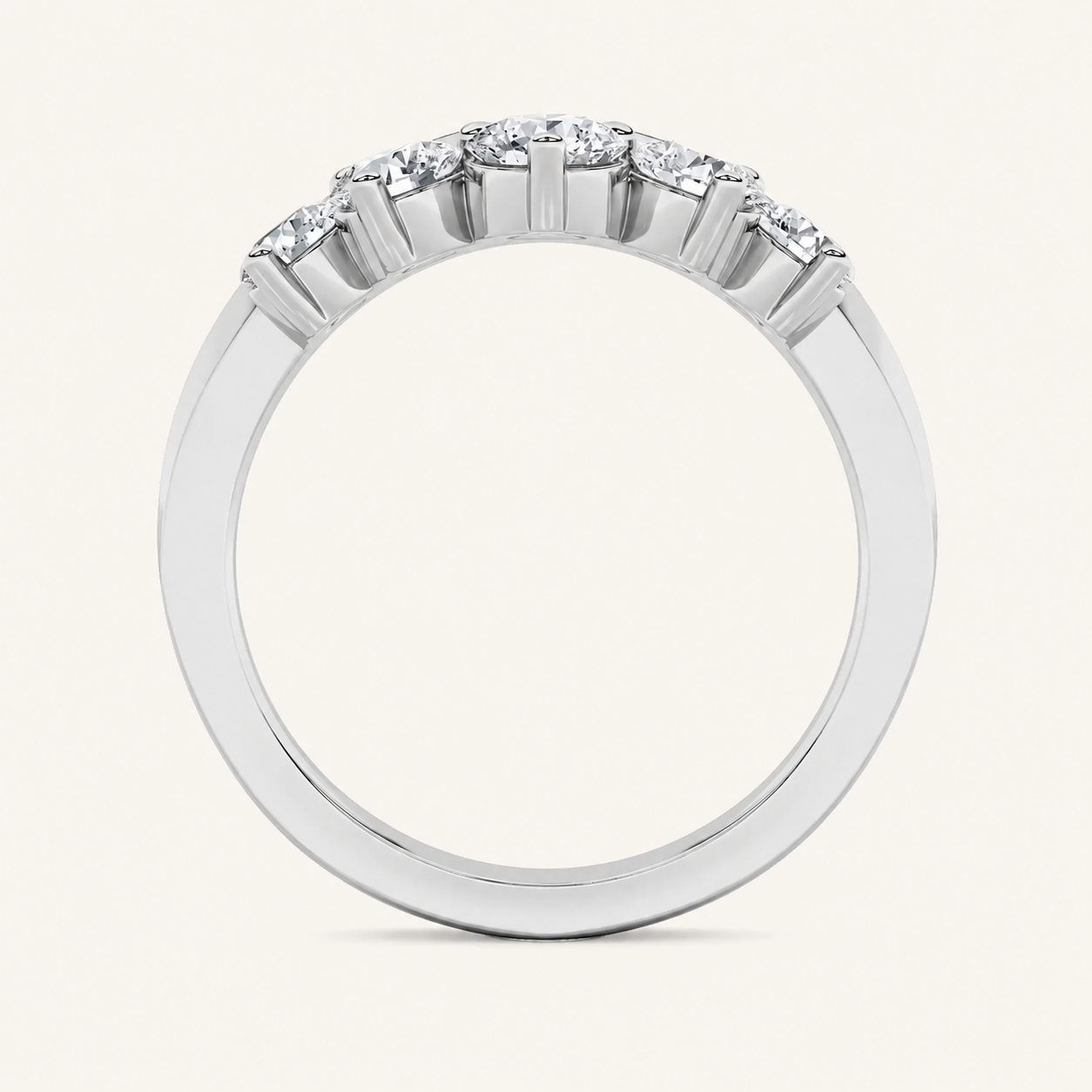 1CT Round Cut Lab Grown Diamond Fancy Contour Ring