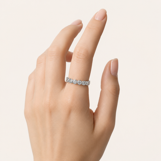 1.9CT Round Cut Diamond Eternity Ring