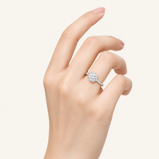 2CT Round Cut Lab Grown Diamond Solitaire Engagement Ring
