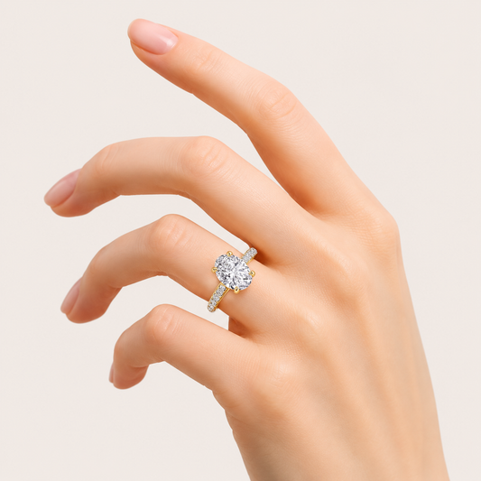 2CT Oval Cut Lab Grown Diamond Solitaire Engagement Ring