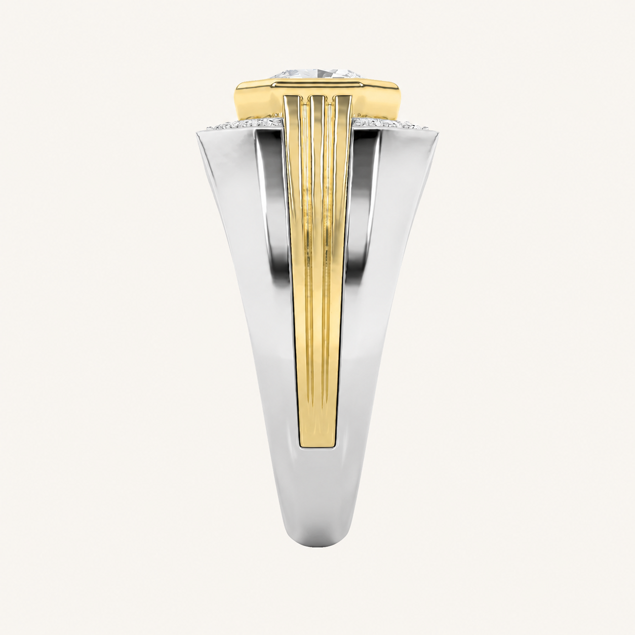 3CT Asscher Cut Lab Grown Diamond Mens Ring