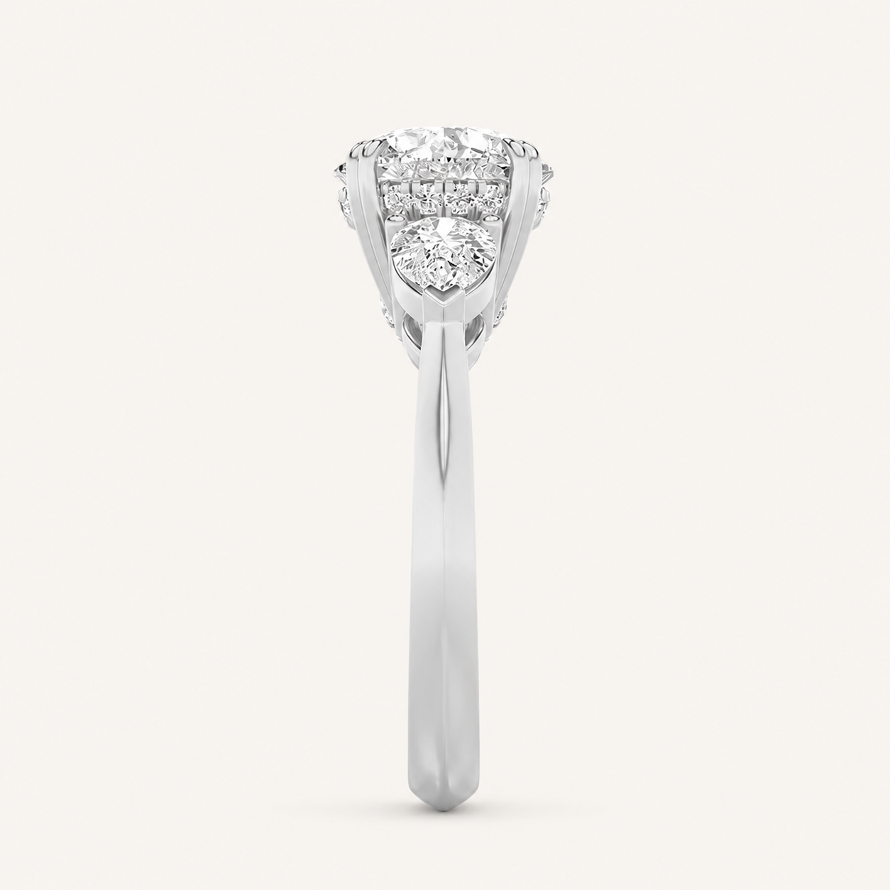 3 CT Round Cut Lab Grown Diamond Three Stone Ring