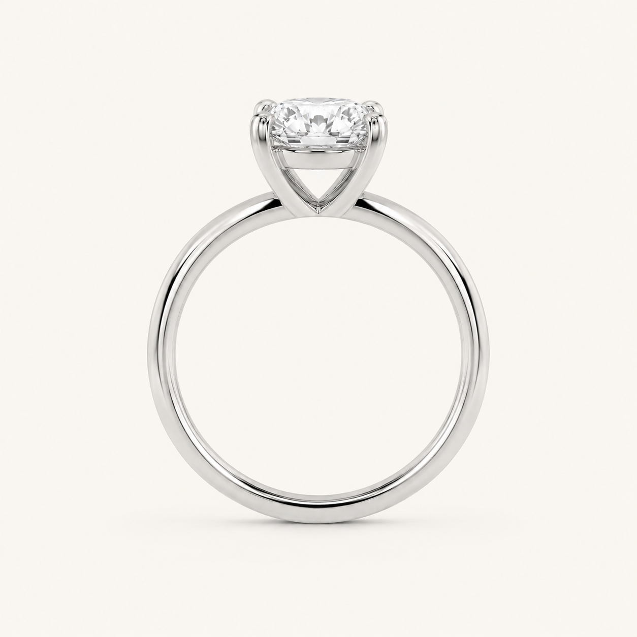 1CT Round Cut Lab Grown Diamond Classic Solitaire Ring