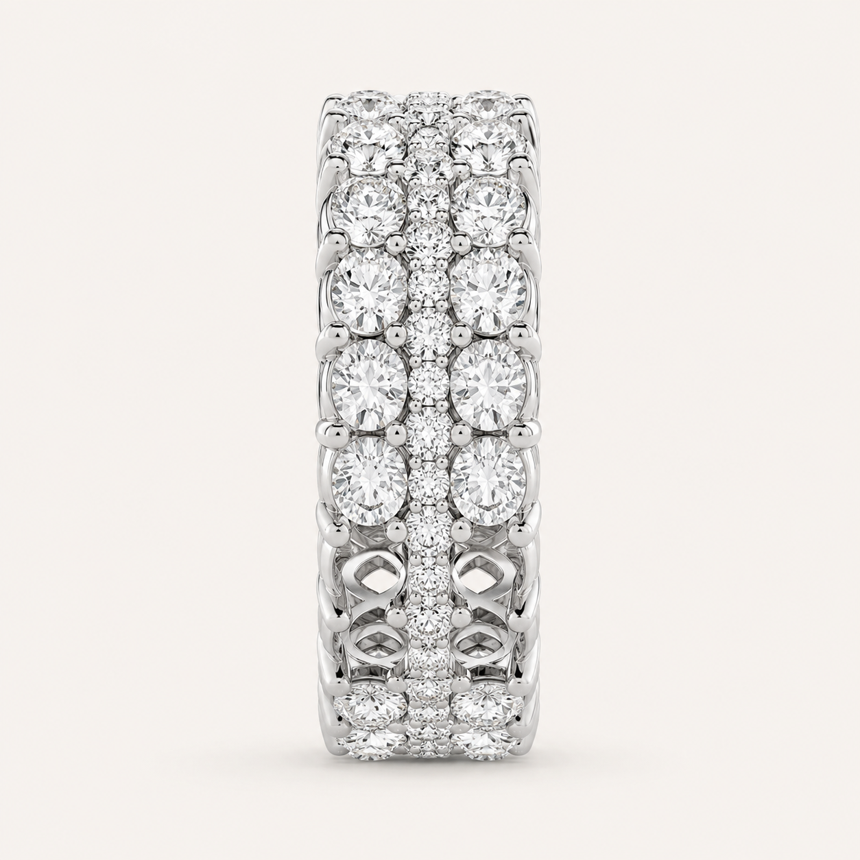 8CT Round Cut Lab Grown Diamond Eternity Band Ring