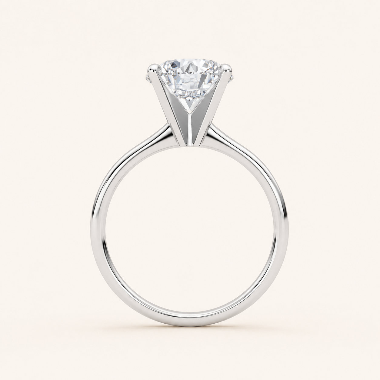 2CT Round Cut Lab Grown Diamond Classic Solitaire Ring