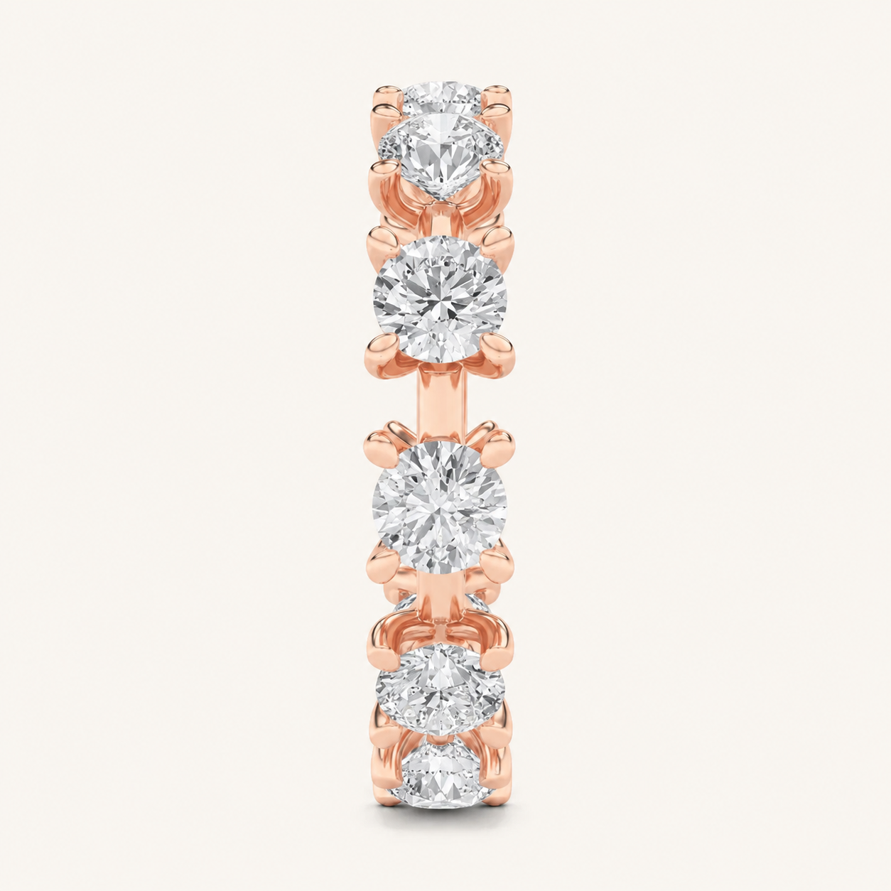3CT Round Cut Lab Grown Diamond Eternity Band Ring