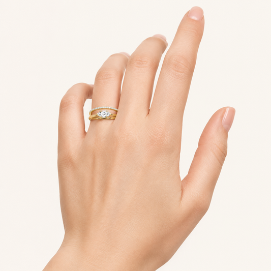 0.50 CT Marquise Cut Lab Grown Diamond East West Ring