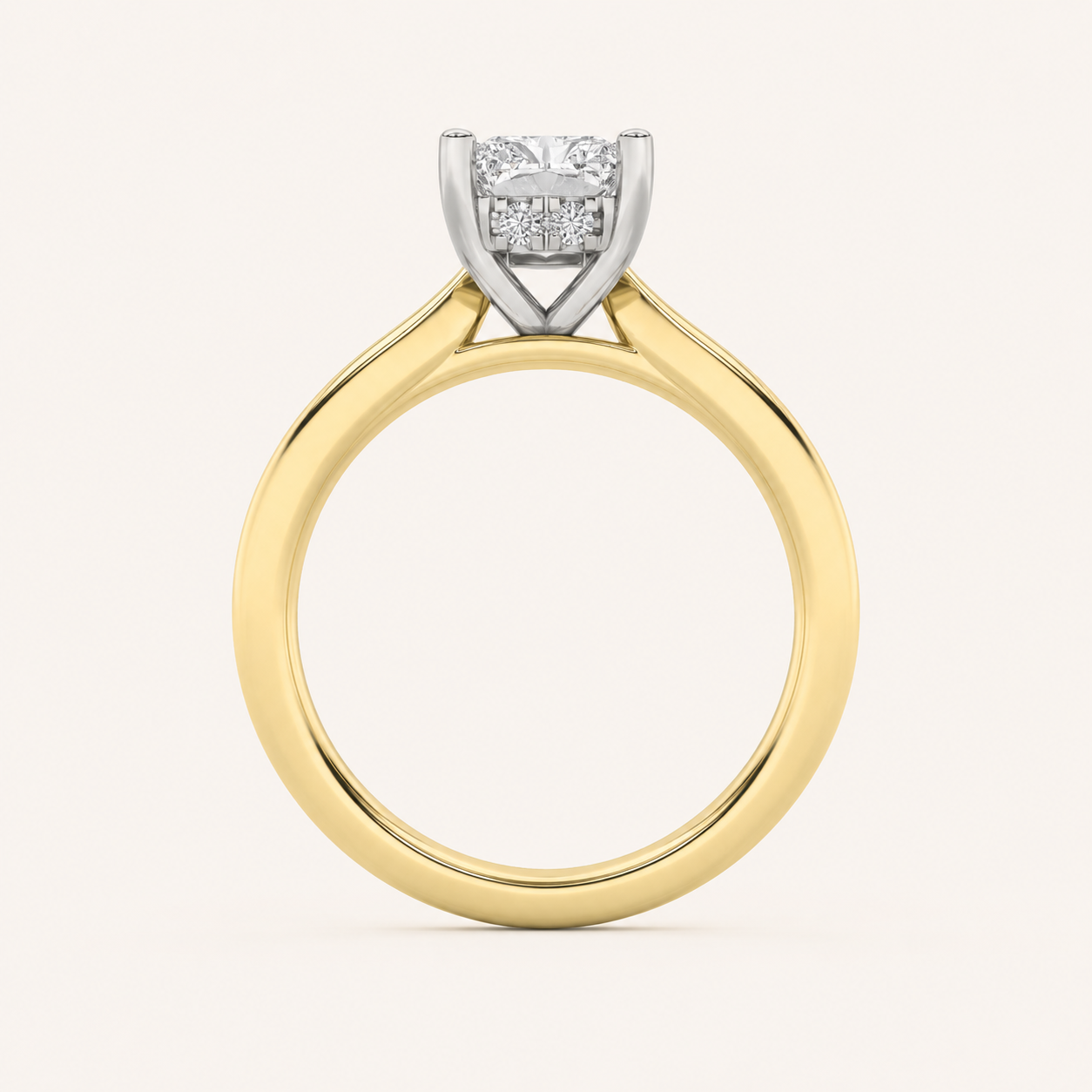 1.50 CT Radiant Cut Lab Grown Diamond Cathedral Shank Solitaire Ring
