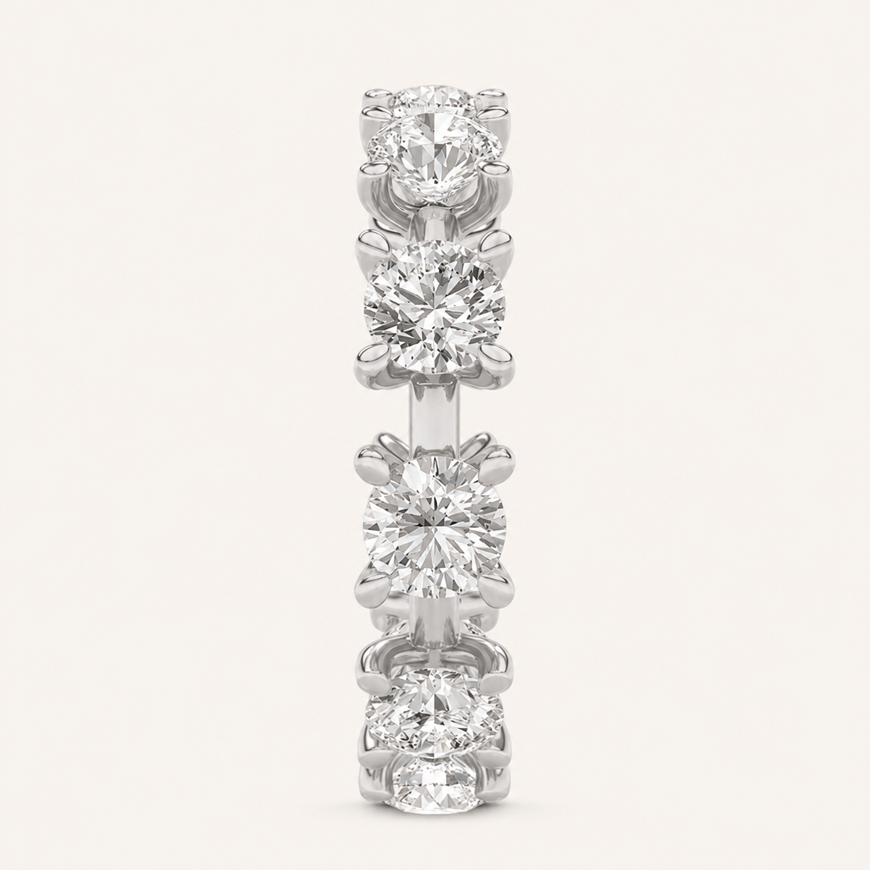 3CT Round Cut Lab Grown Diamond Eternity Band Ring