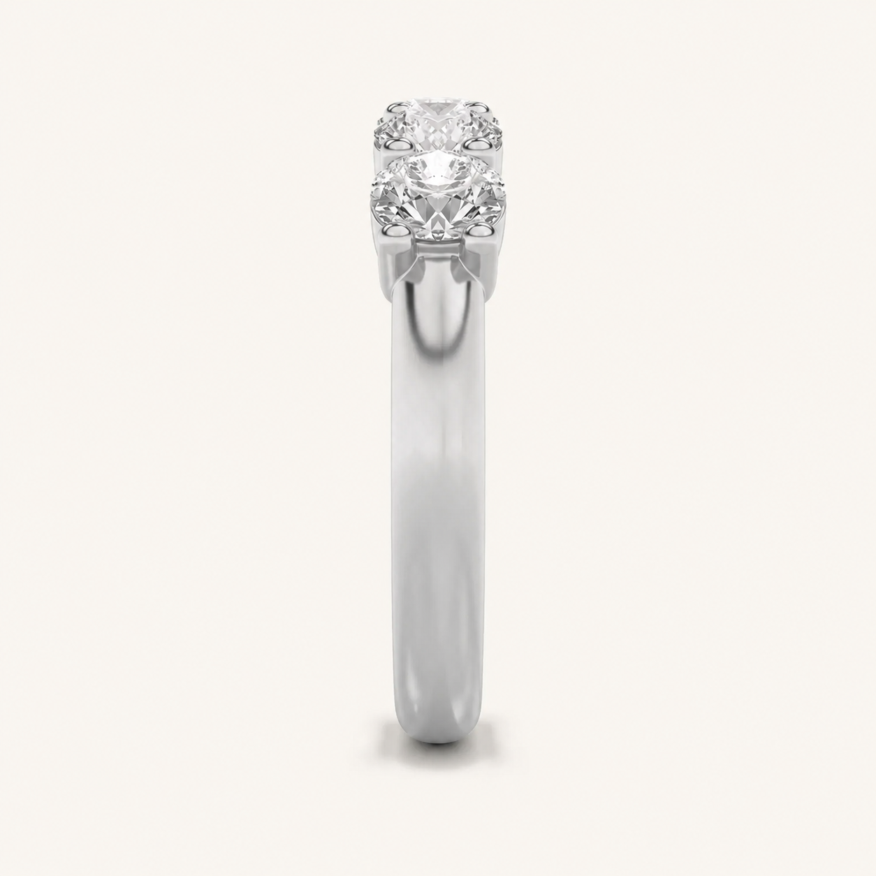 1.50 CT Oval Cut Lab Grown Diamond Five Stone Band Ring