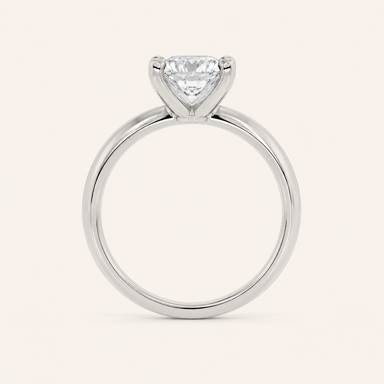3CT Round Cut Lab Grown Diamond Classic Solitaire Ring