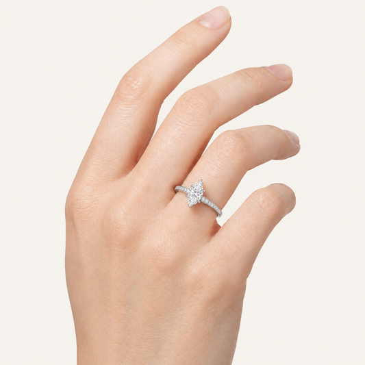 2.50 CT Marquise Cut Lab Grown Diamond Solitaire Ring