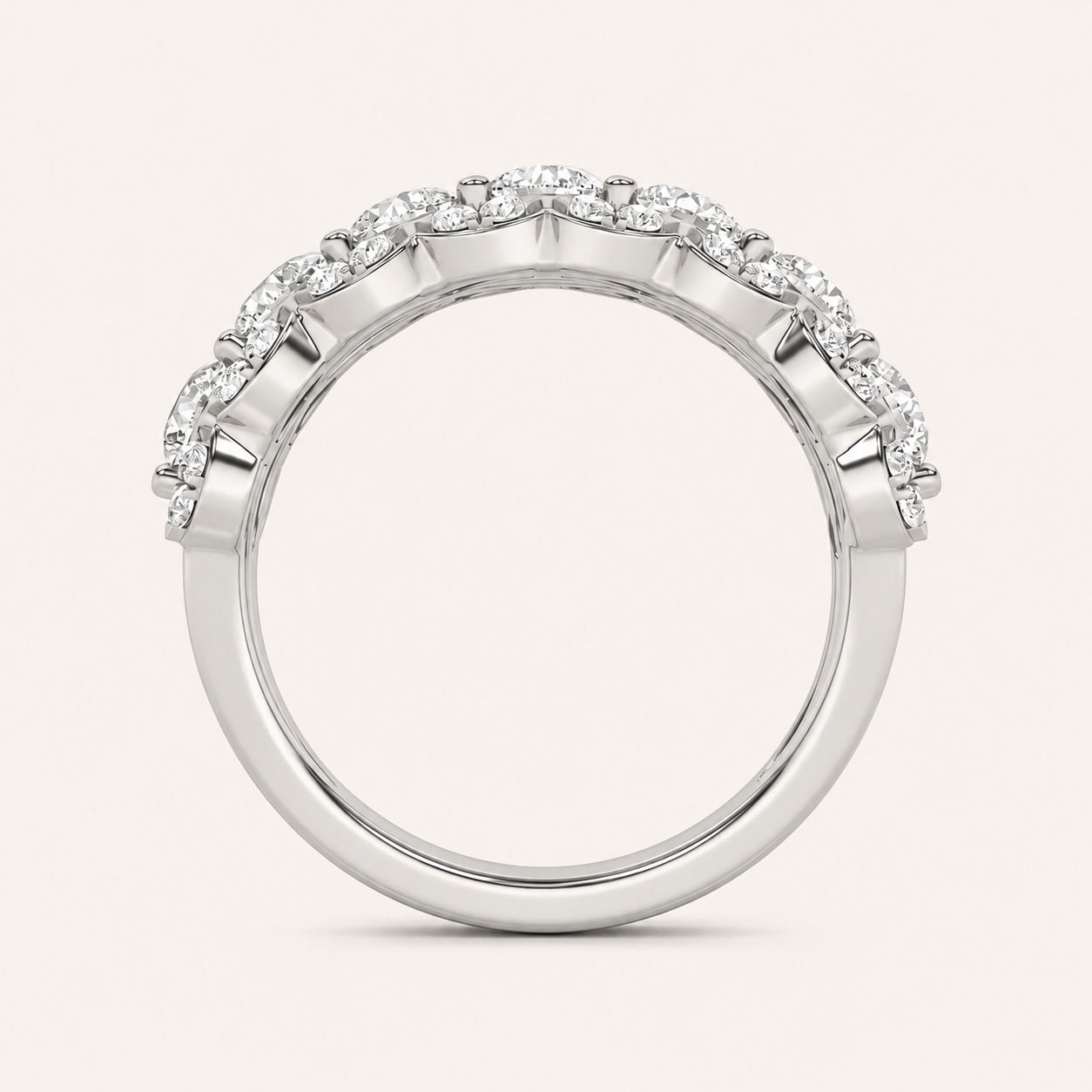 2.00 CT Round Cut Lab Grown Diamond Multi Stone Band Ring