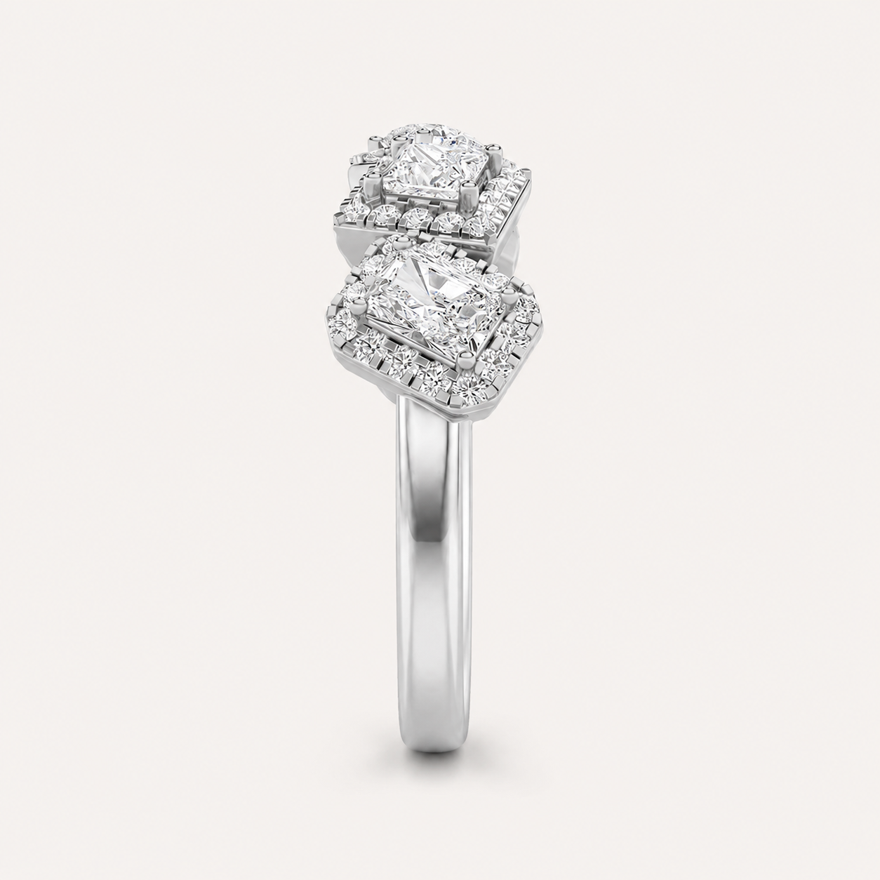 1.33 CT Mix Cut Lab Grown Diamond Halo Ring