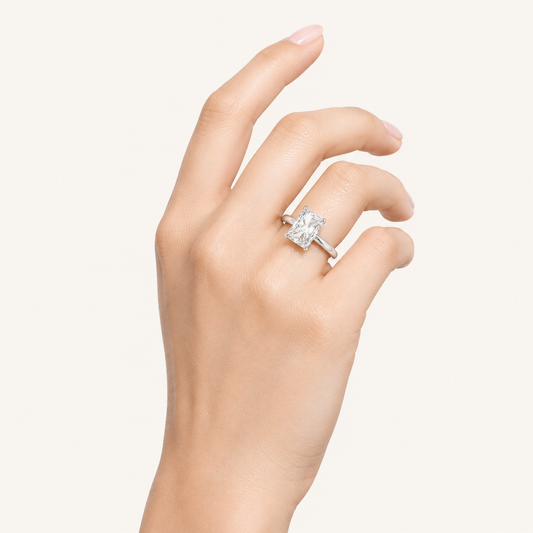 2.00 CT Radiant Cut Lab Grown Diamond Classic Solitaire Ring