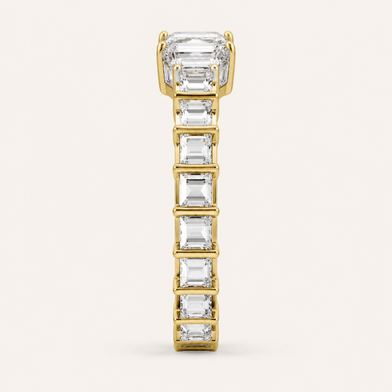 2.9CT Emerald Cut Lab Grown Diamond Eternity Band Ring