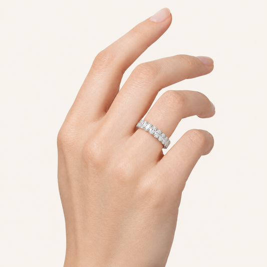 2.25CT Oval Cut Lab Grown Diamond Split Prong Eternity Ring