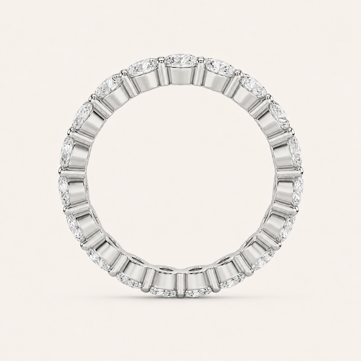 2.25CT Oval Cut Lab Grown Diamond Split Prong Eternity Ring