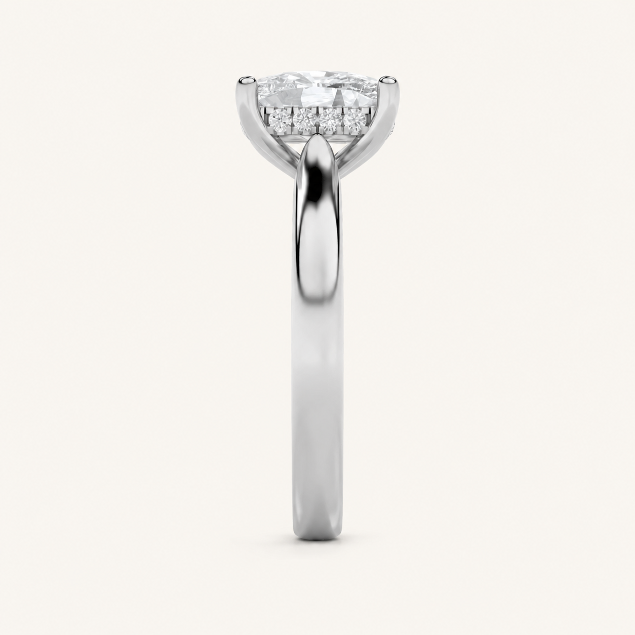 2.00 CT Elongated Cushion Cut Lab Grown Diamond Classic Cathedral Shank Solitaire Ring