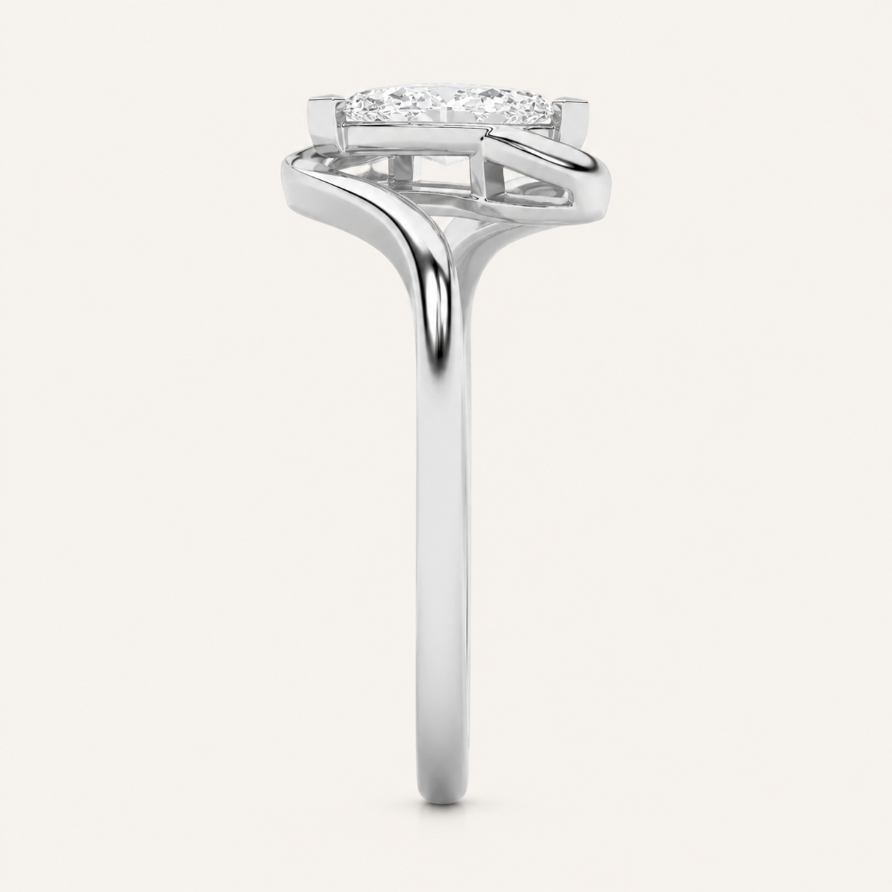 2CT Marquise Cut Lab Grown Diamond Solitaire Ring