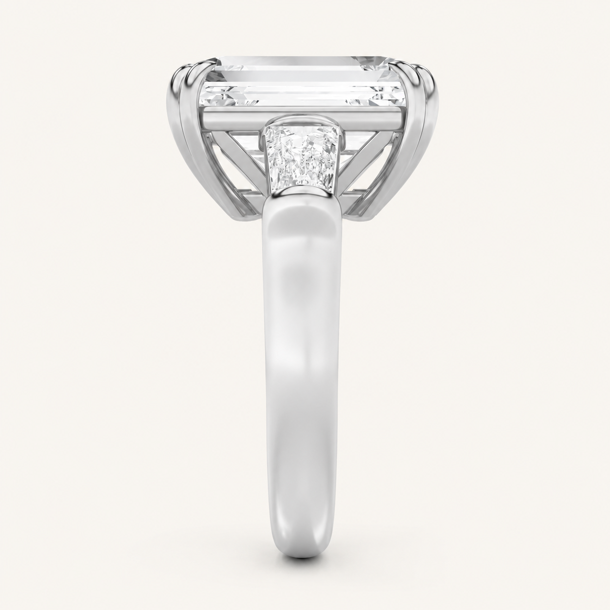 9.00 CT Emerald Cut Lab Grown Diamond Bold Statement Accented Ring