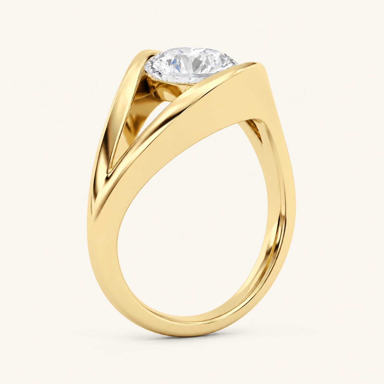 2.00 CT Round Cut Lab Grown Diamond East West Solitaire Fancy Ring