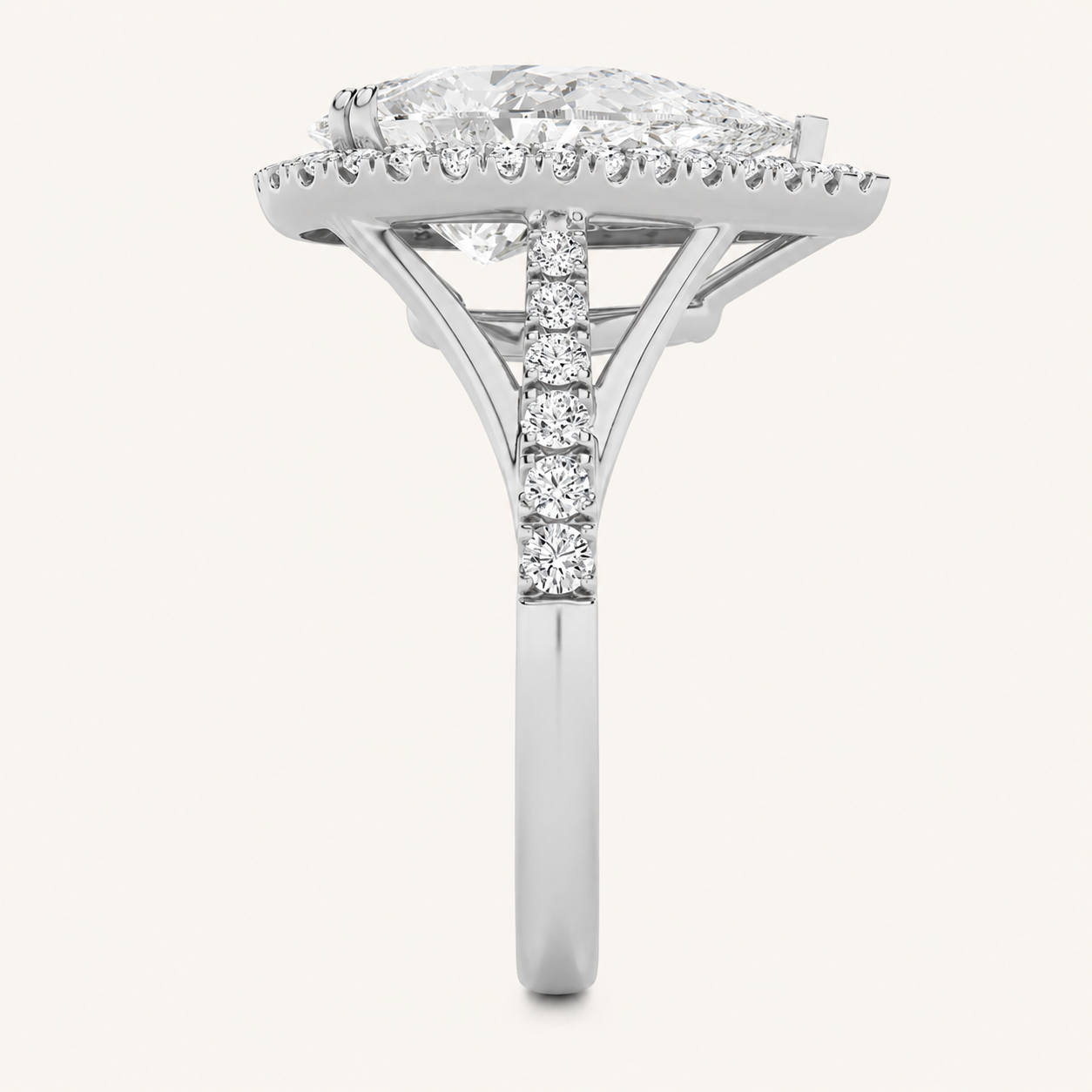 6.00 CT Pear Cut Lab Grown Diamond Bold Statement Accented Ring