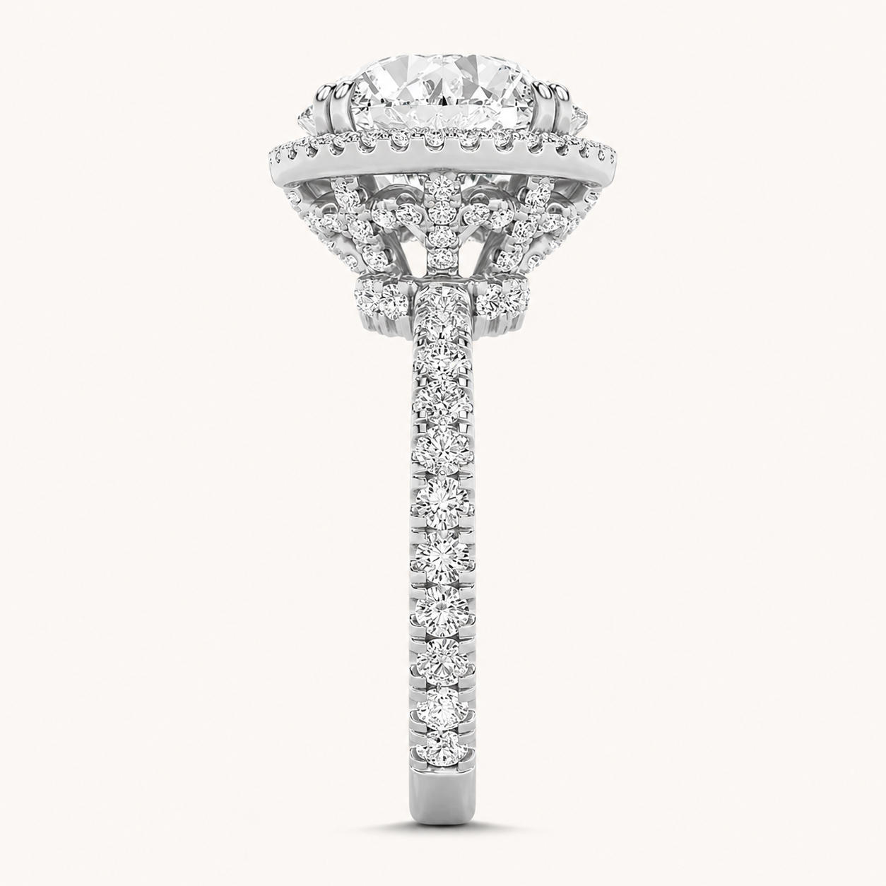 6.00 CT Round Cut Lab Grown Diamond Bold Statement Halo Accented Ring