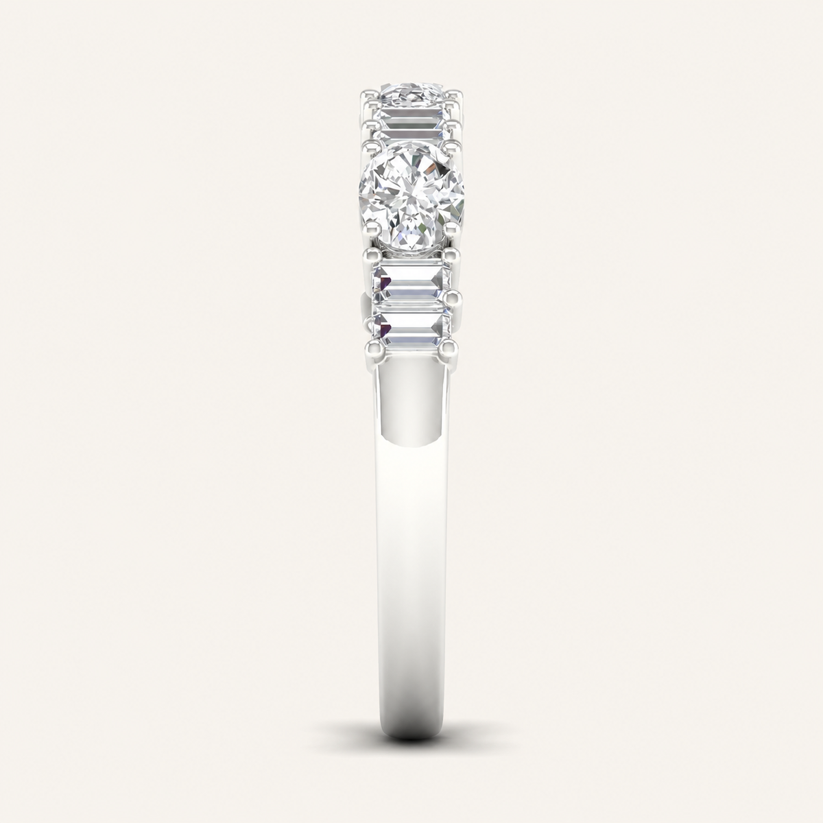 1.00CT Oval Cut Lab Grown Diamond Certified Lab Grown Diamond Band