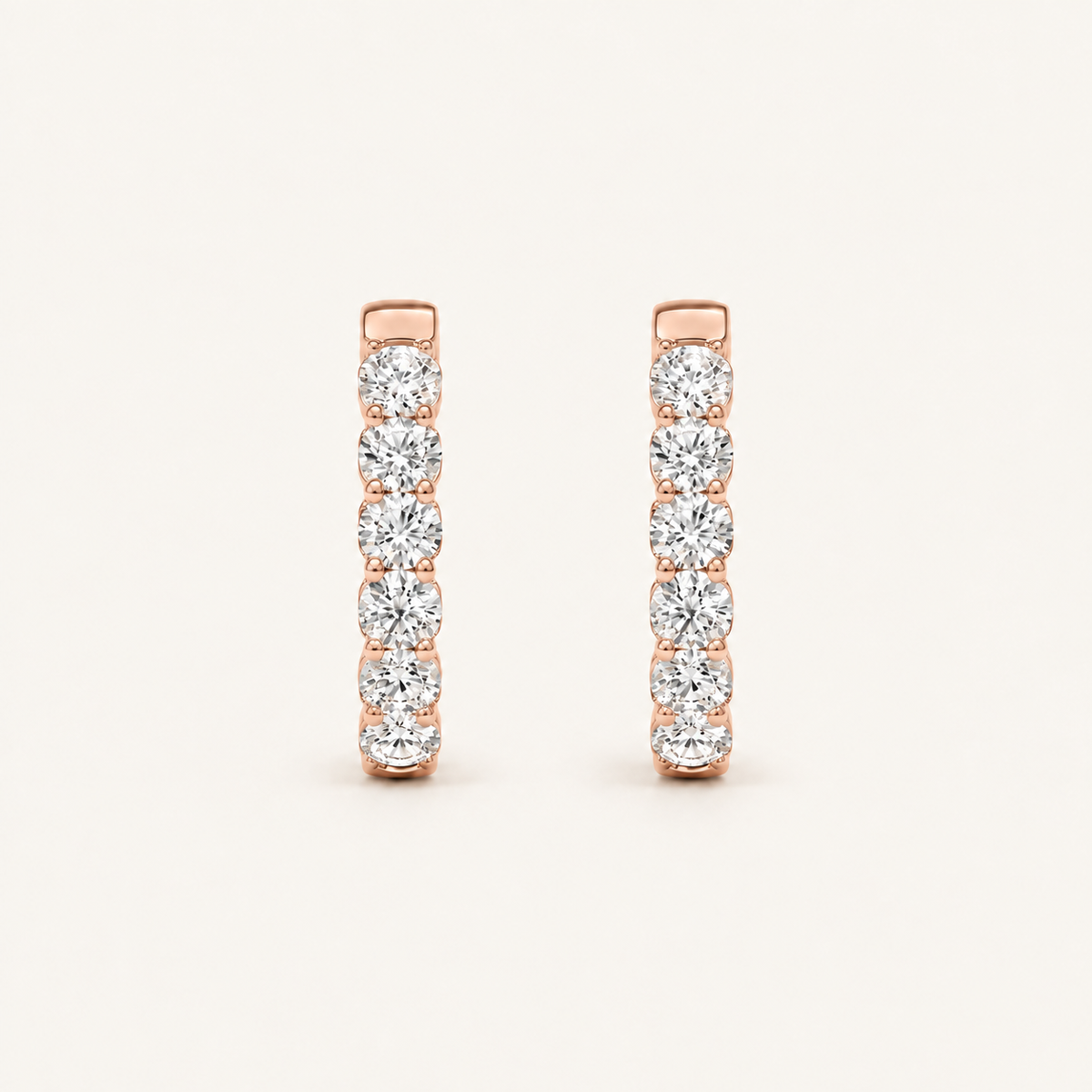 7CT Round Cut Lab Grown Diamond Inside Out Hoop Earrings