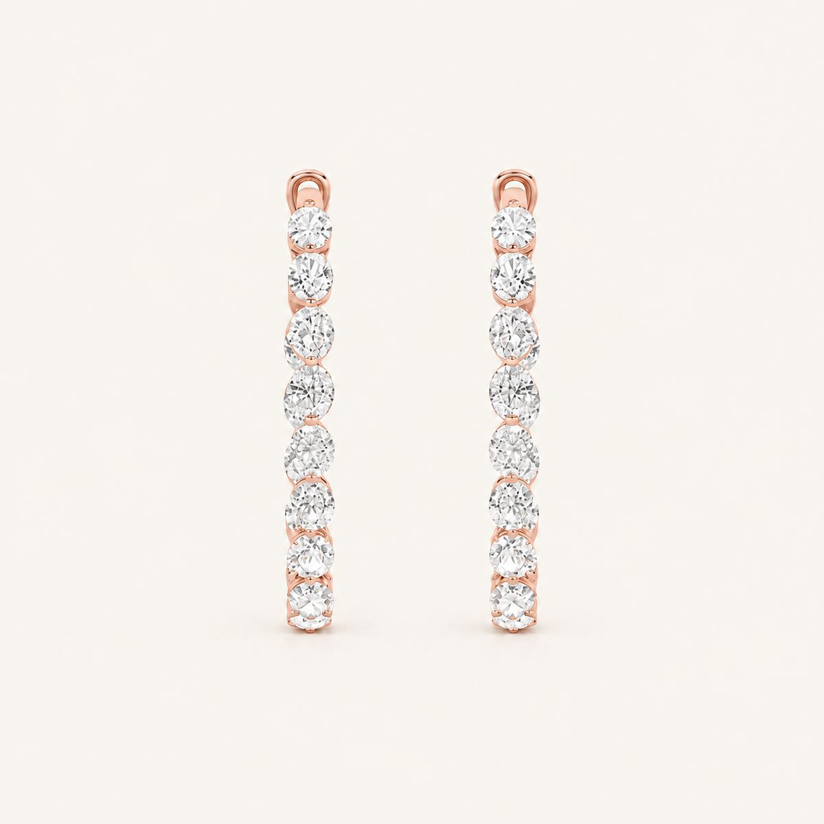 6CT Oval Cut Lab Grown Diamond Inside Out Hoop Earrings