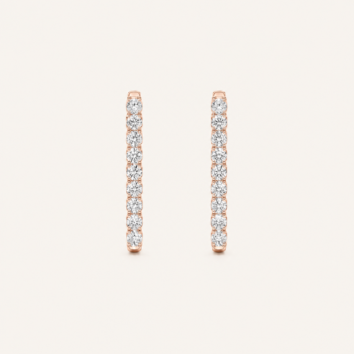 5CT Round Cut Lab Grown Diamond Inside Out Hoop Earrings
