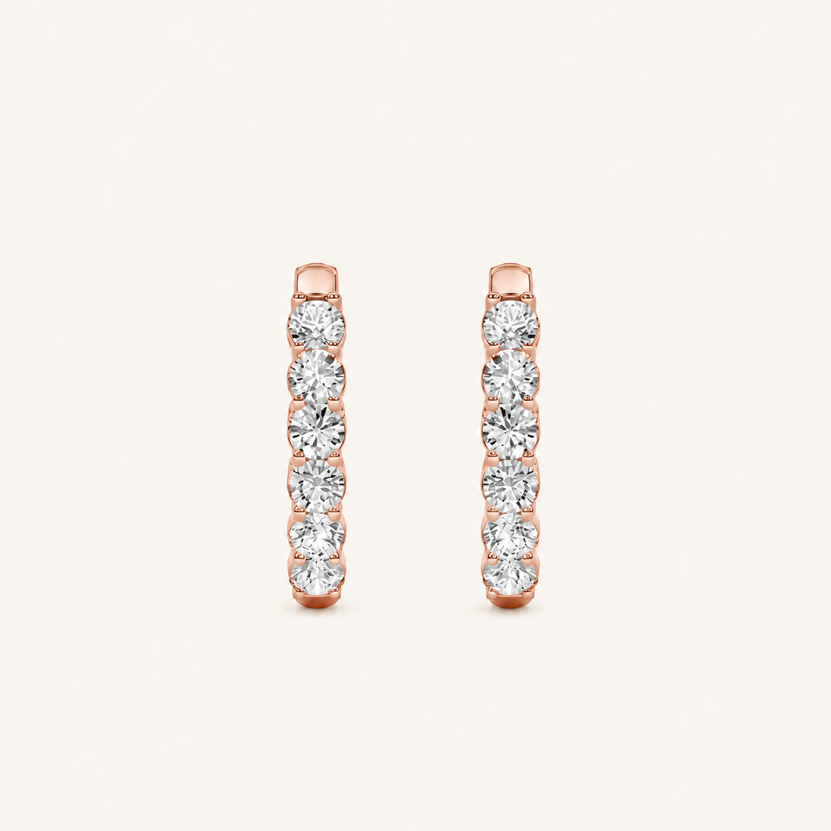 3CT Round Cut Lab Grown Diamond Inside Out Hoop Earrings