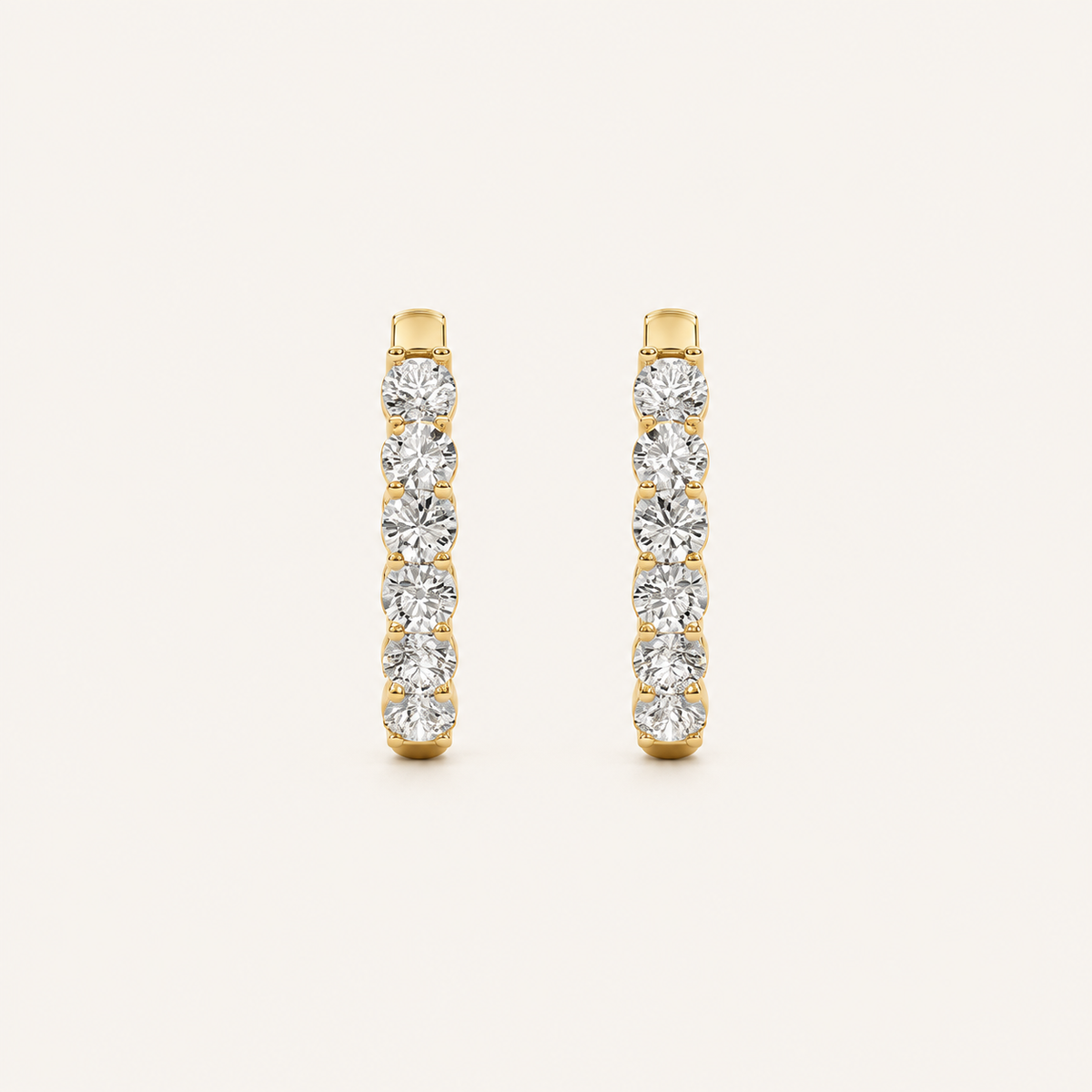 2CT Round Cut Lab Grown Diamond Inside Out Hoop Earrings