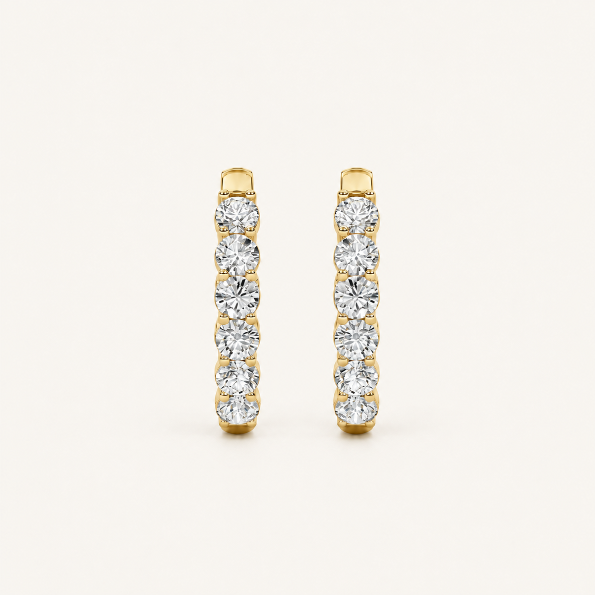 1.5CT Round Cut Lab Grown Diamond Inside Out Hoop Earrings