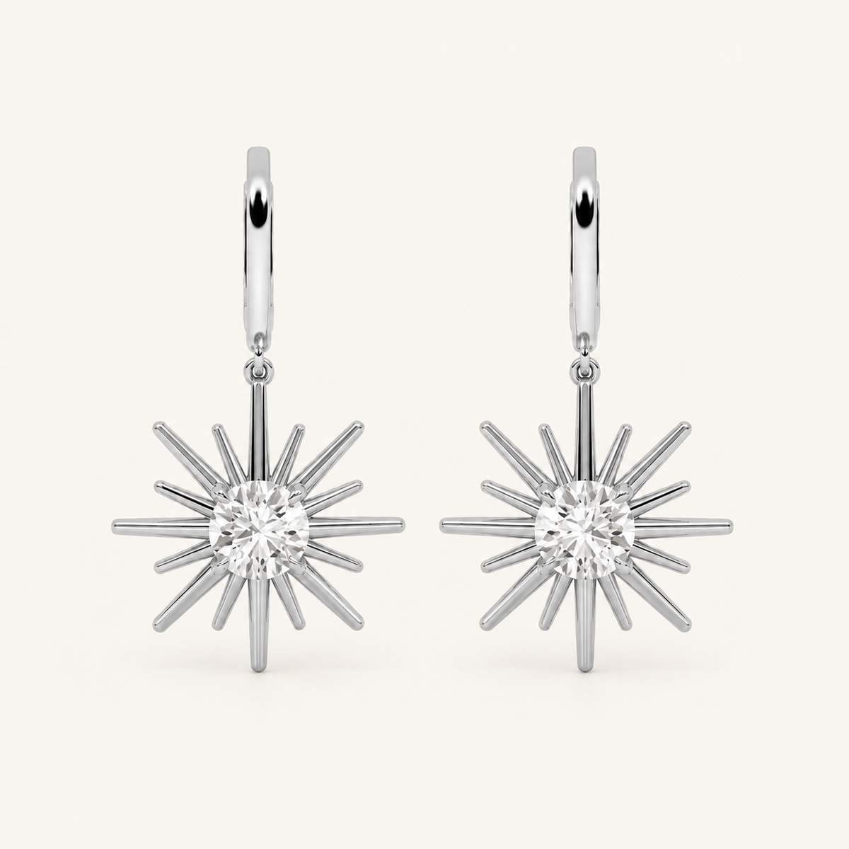2CT Round Cut Lab Grown Diamond Astralis Earrings
