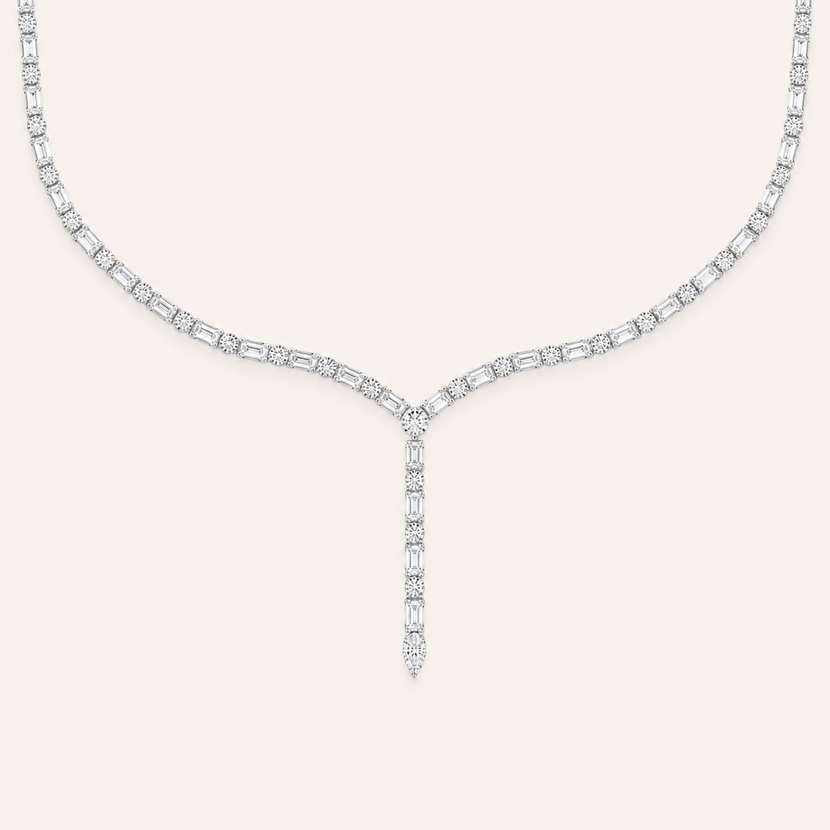 28CT Round Cut Lab Grown Diamond Necklace