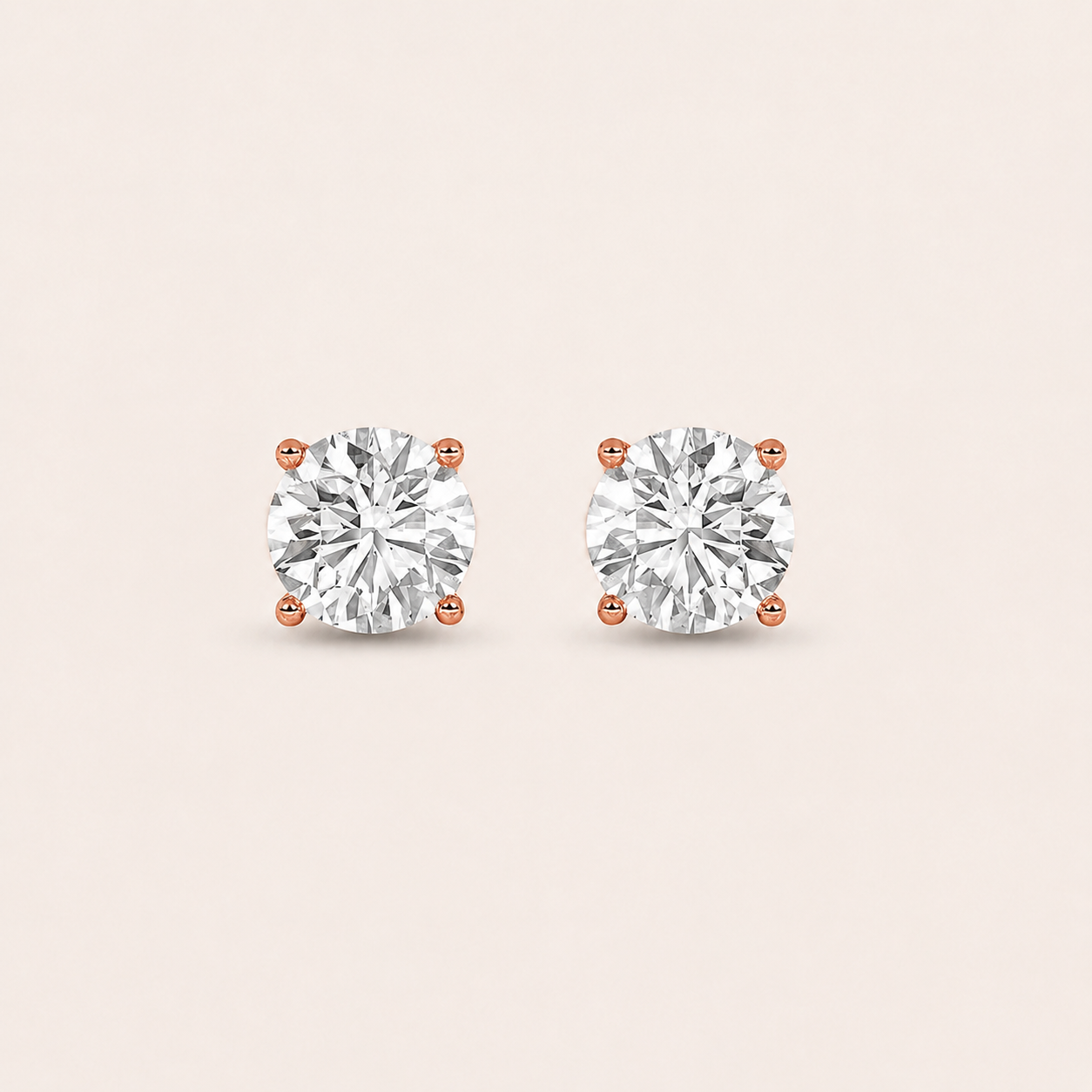 7CT Round Cut Lab Grown Diamond Stud Earrings
