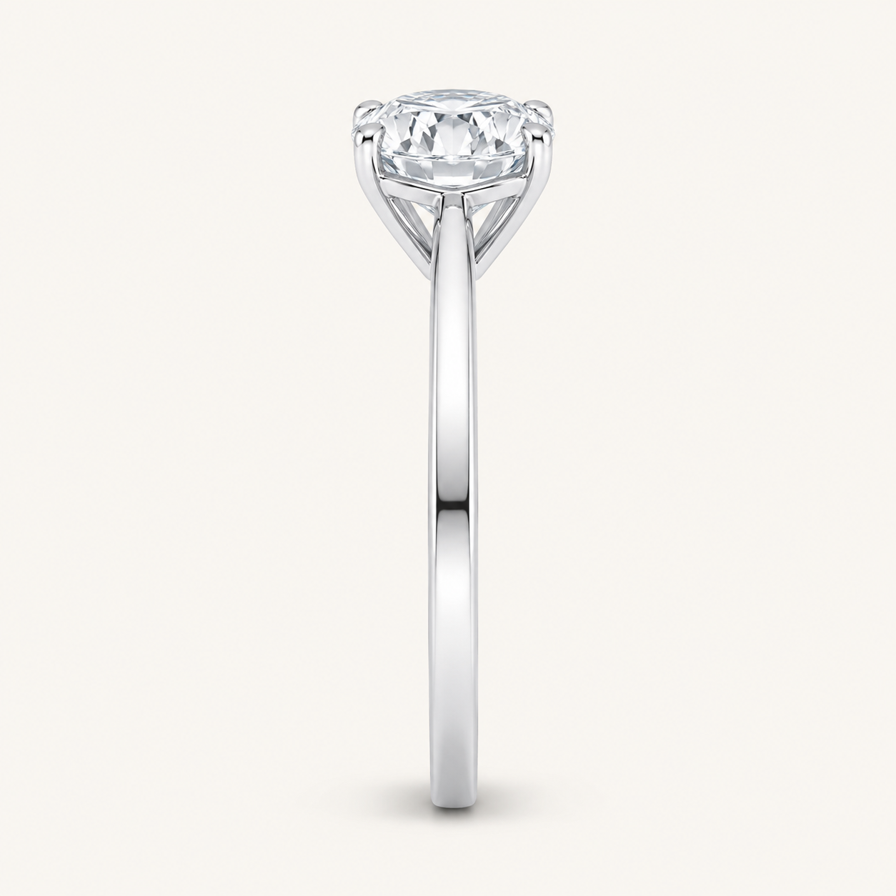 0.50CT Oval Cut Lab Grown Diamond Solitaire Ring