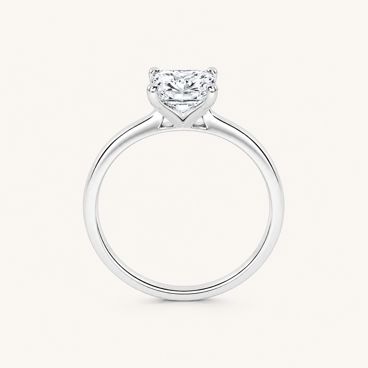 0.50CT Square Cut Lab Grown Diamond Solitaire Ring