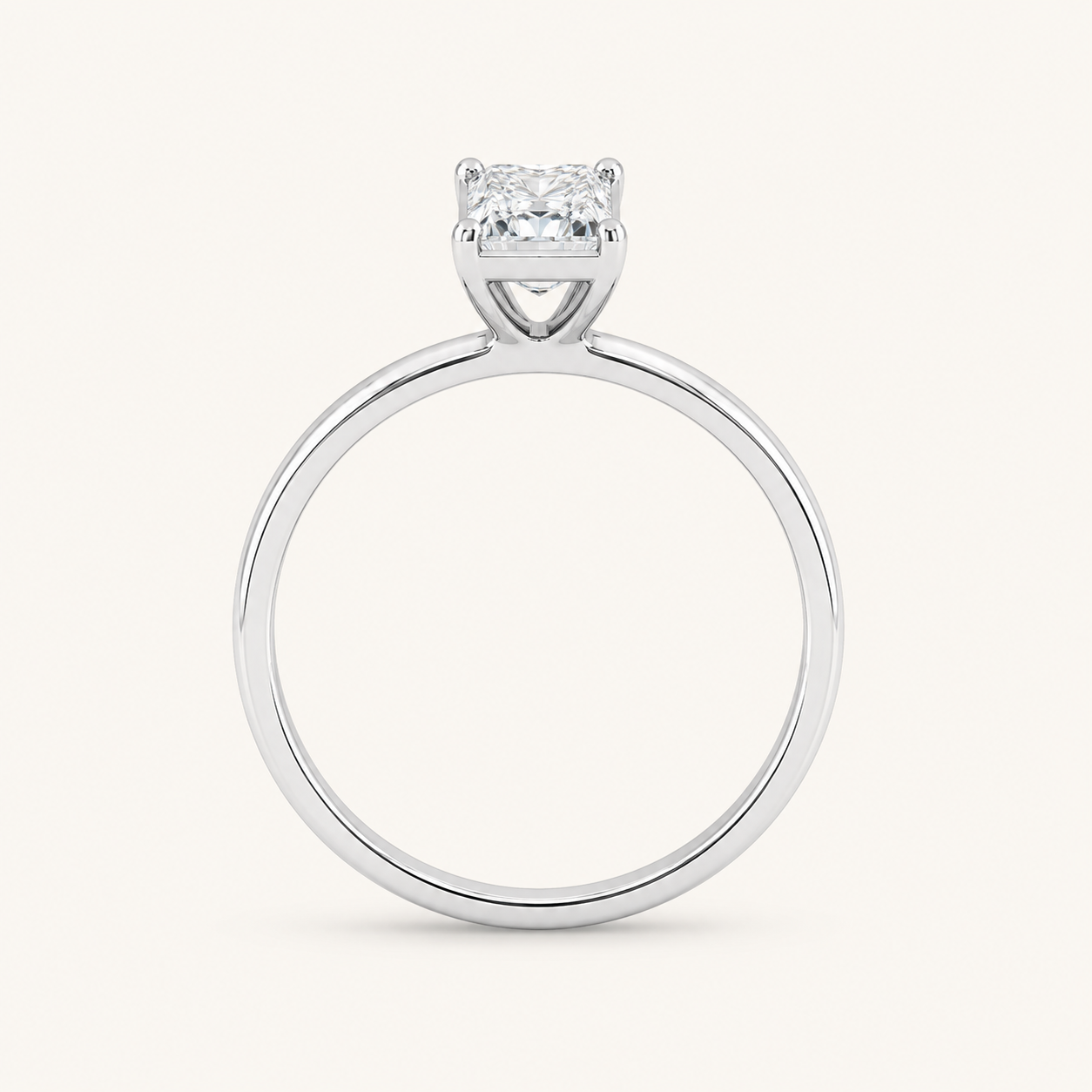 0.50CT Radiant Cut Lab Grown Diamond Solitaire Ring
